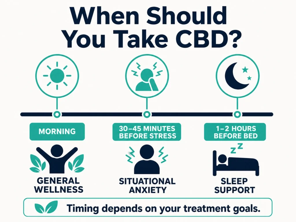 when to take CBD tincture infographic