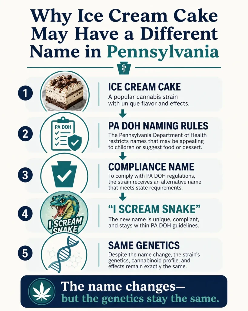 why Ice Cream Cake has different names in Pennsylvania infographic
