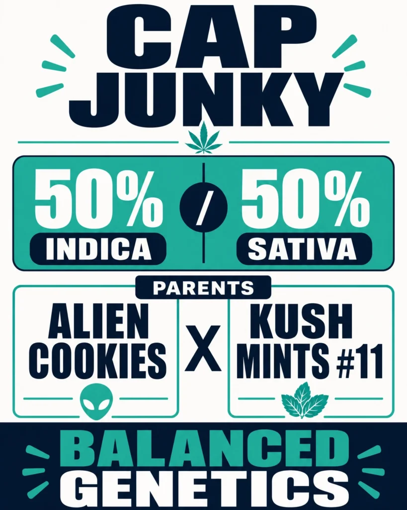 Cap Junky 50 50 hybrid genetics infographic