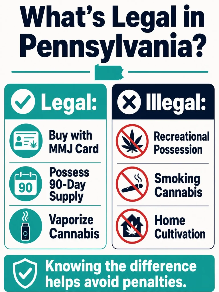 what is legal and illegal under Pennsylvania marijuana law infographic
