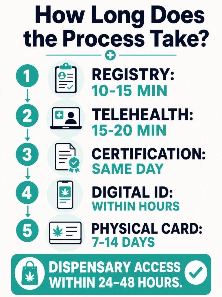 Pennsylvania medical marijuana card timeline infographic