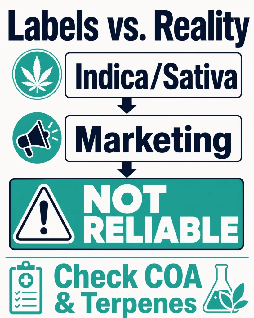 why indica and sativa do not predict migraine relief infographic