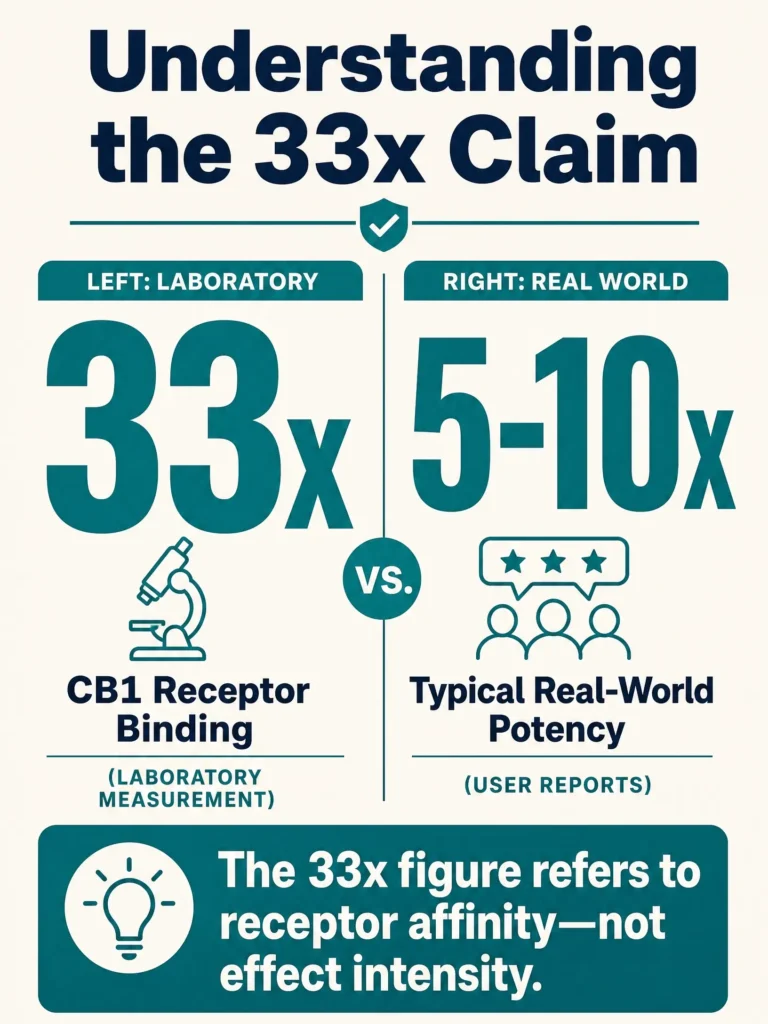 THCP 33x receptor binding explained infographic