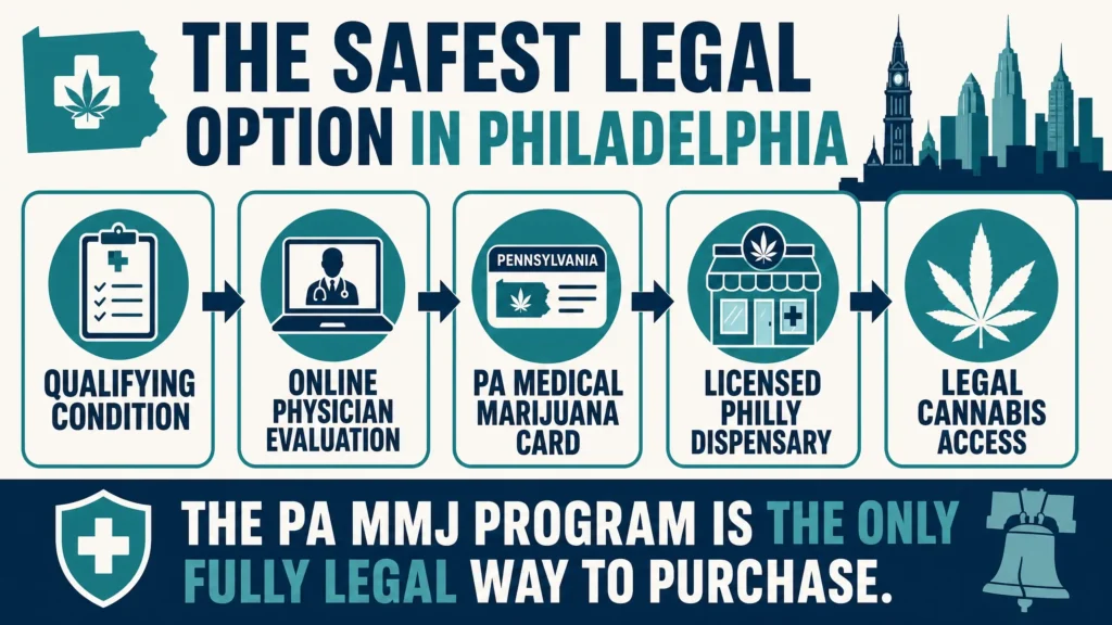 legal cannabis access in Philadelphia infographic