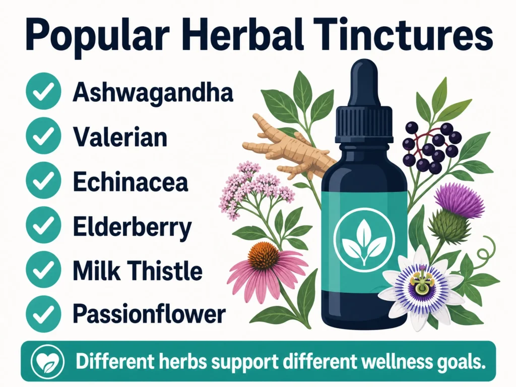 common herbal tinctures infographic