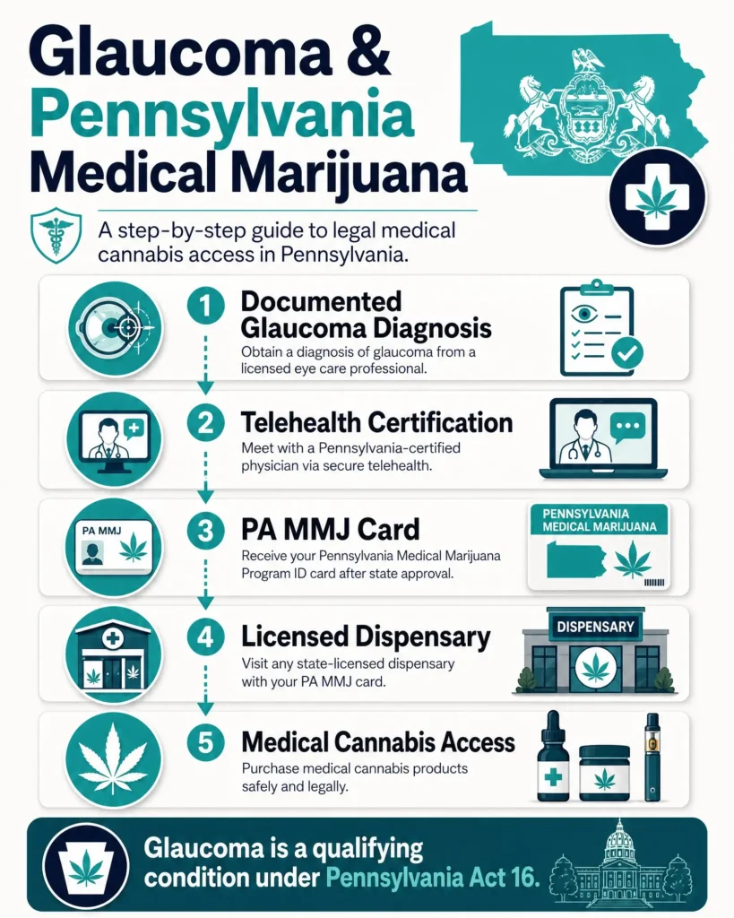 Pennsylvania glaucoma medical marijuana qualifying condition infographic