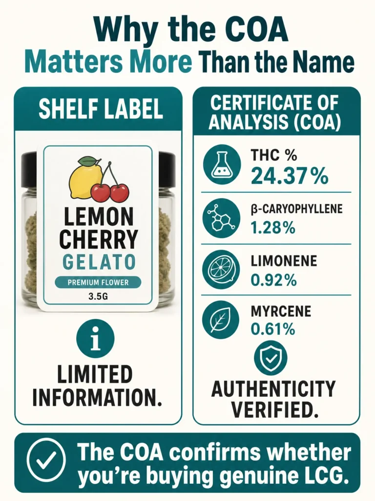 why the Lemon Cherry Gelato certificate of analysis matters infographic
