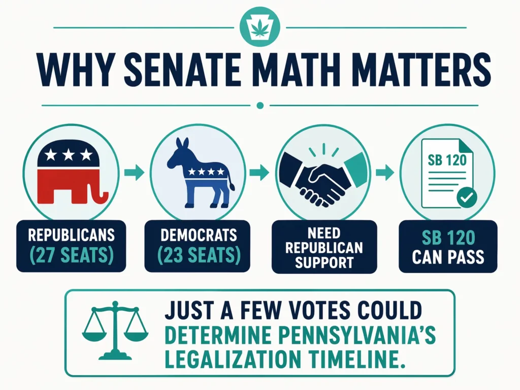 Pennsylvania Senate marijuana legalization vote infographic