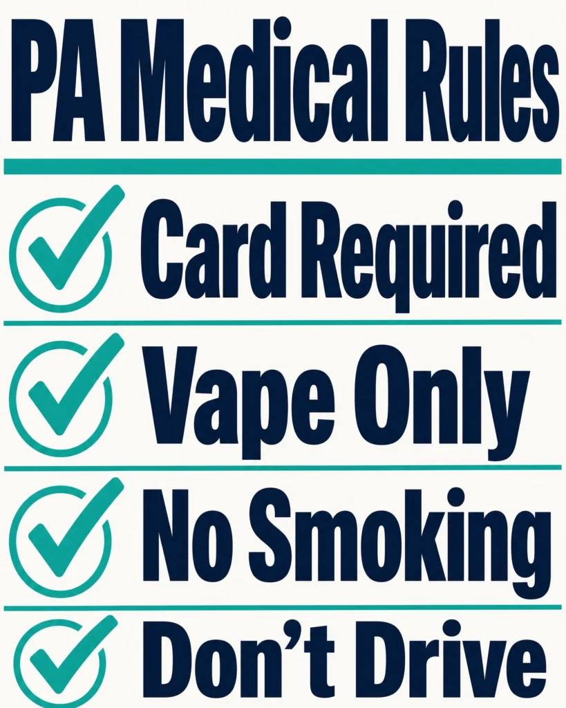 Pennsylvania medical marijuana legal rules for Permanent Marker infographic