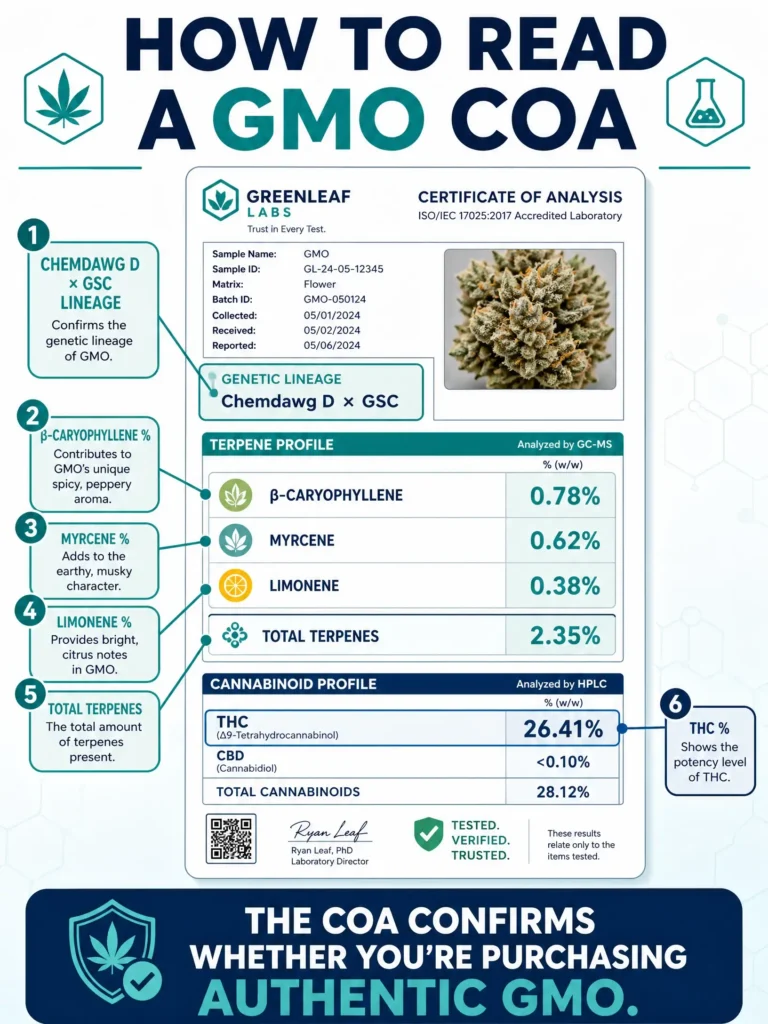 how to read a GMO certificate of analysis infographic