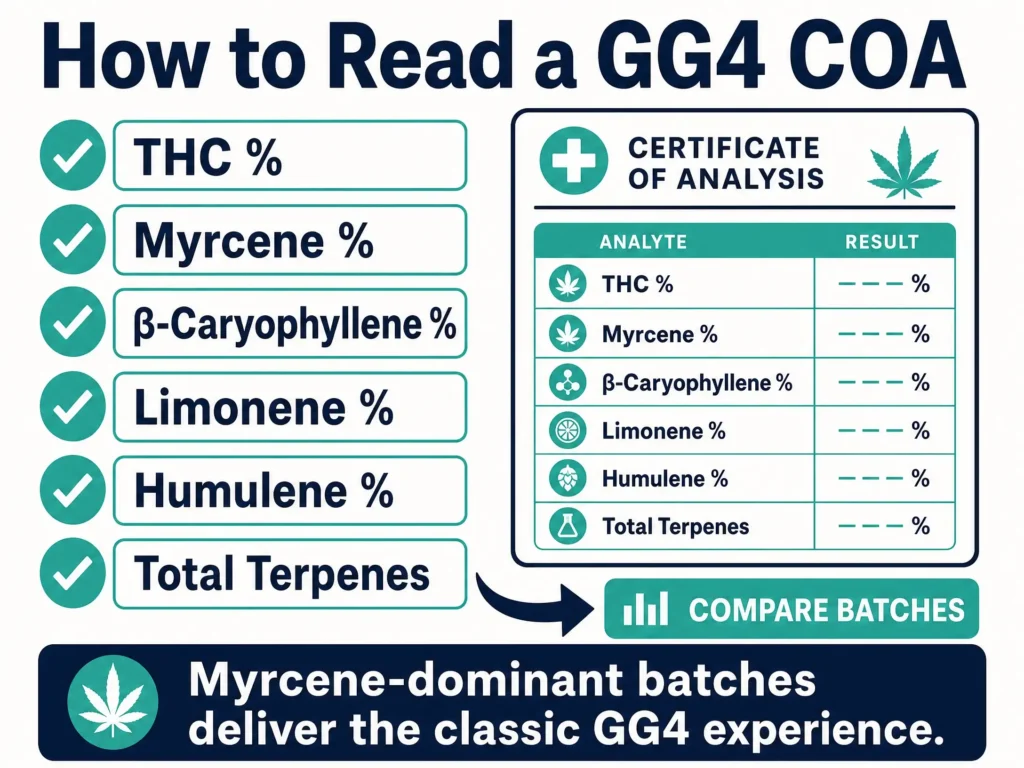 how to read a GG4 certificate of analysis infographic