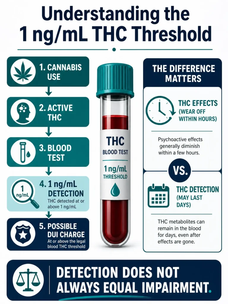 Pennsylvania 1 nanogram THC blood limit infographic