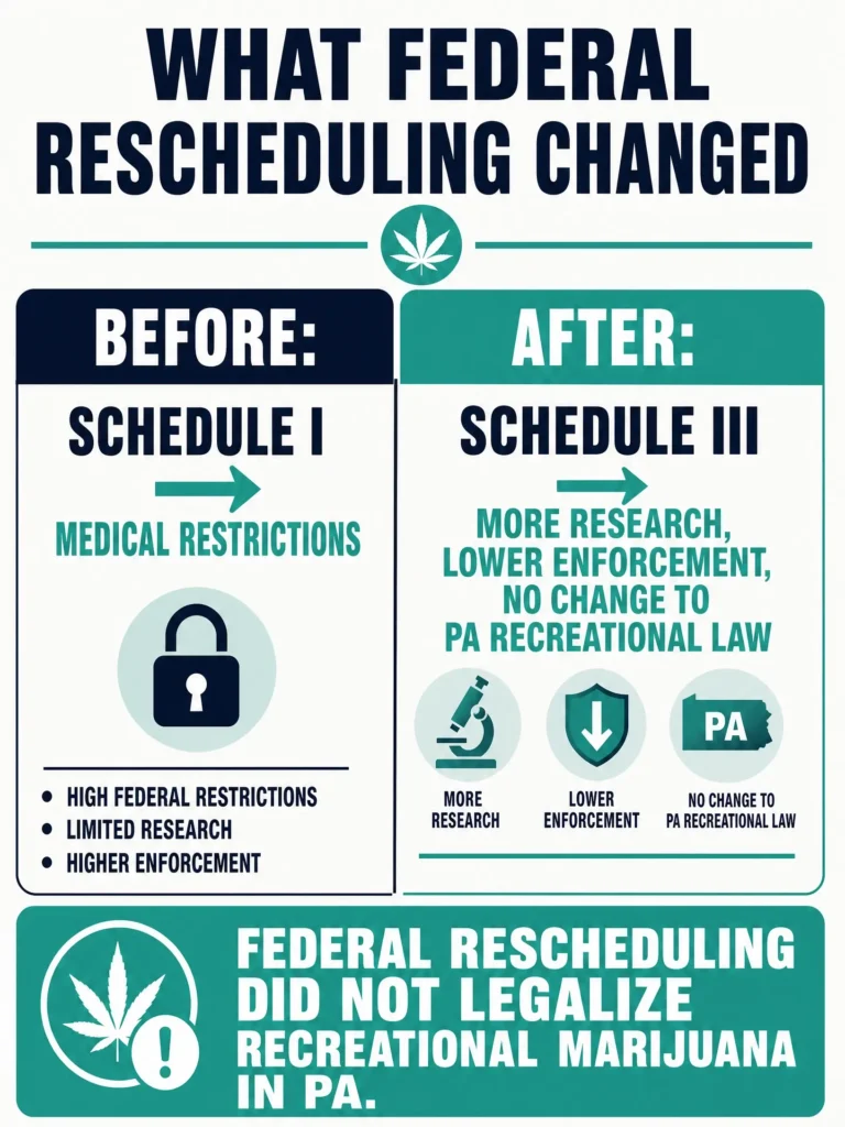 federal cannabis rescheduling explained infographic