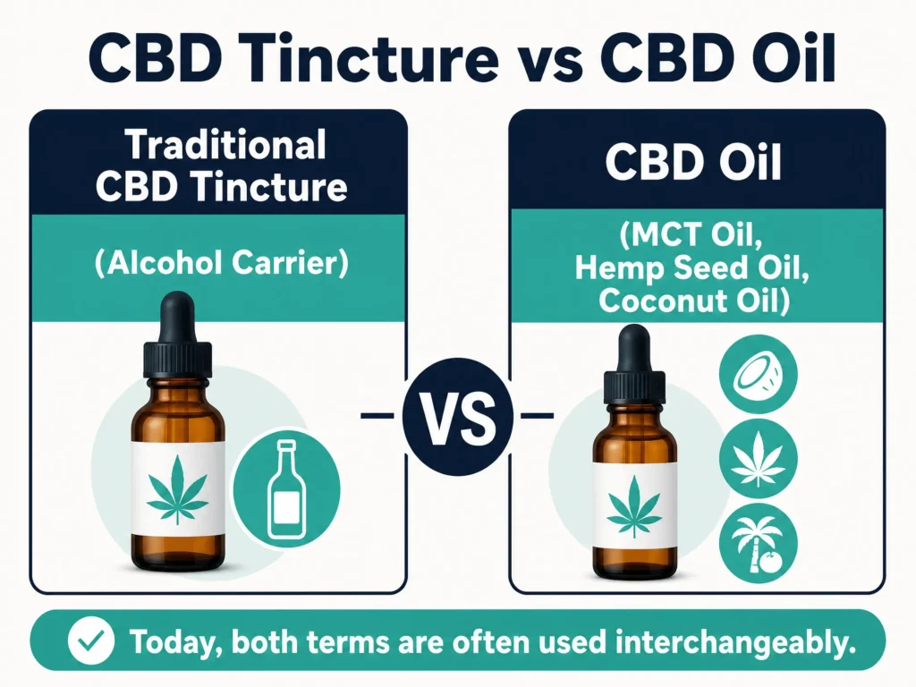 CBD tincture vs CBD oil infographic