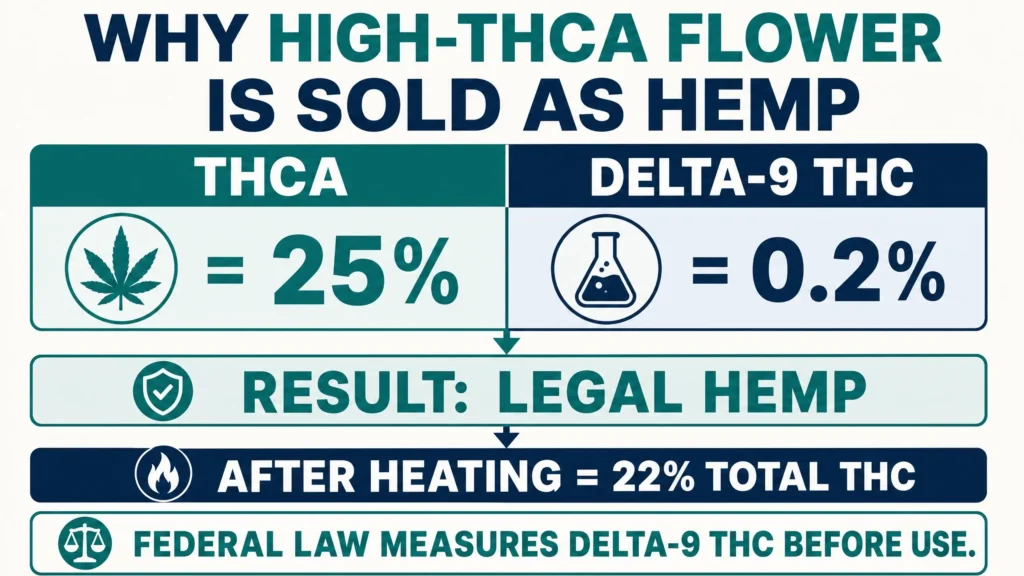 THCA dry weight loophole infographic