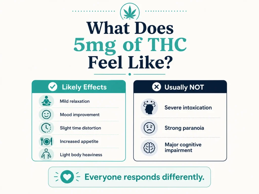 what does 5mg of THC feel like infographic