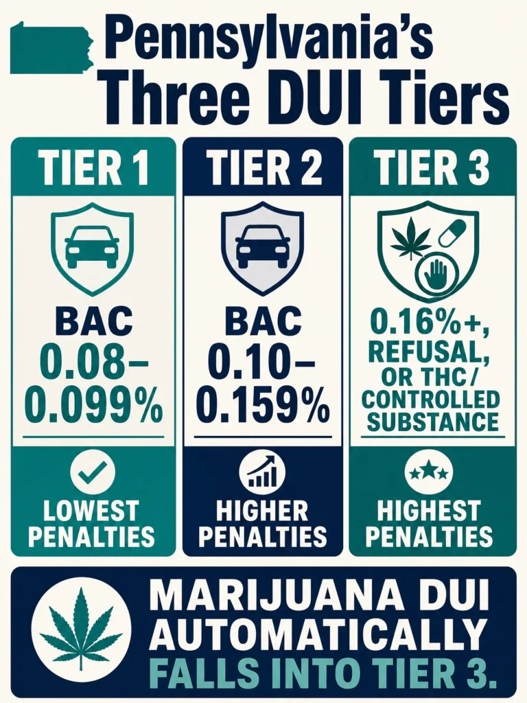 Pennsylvania three tier DUI system infographic