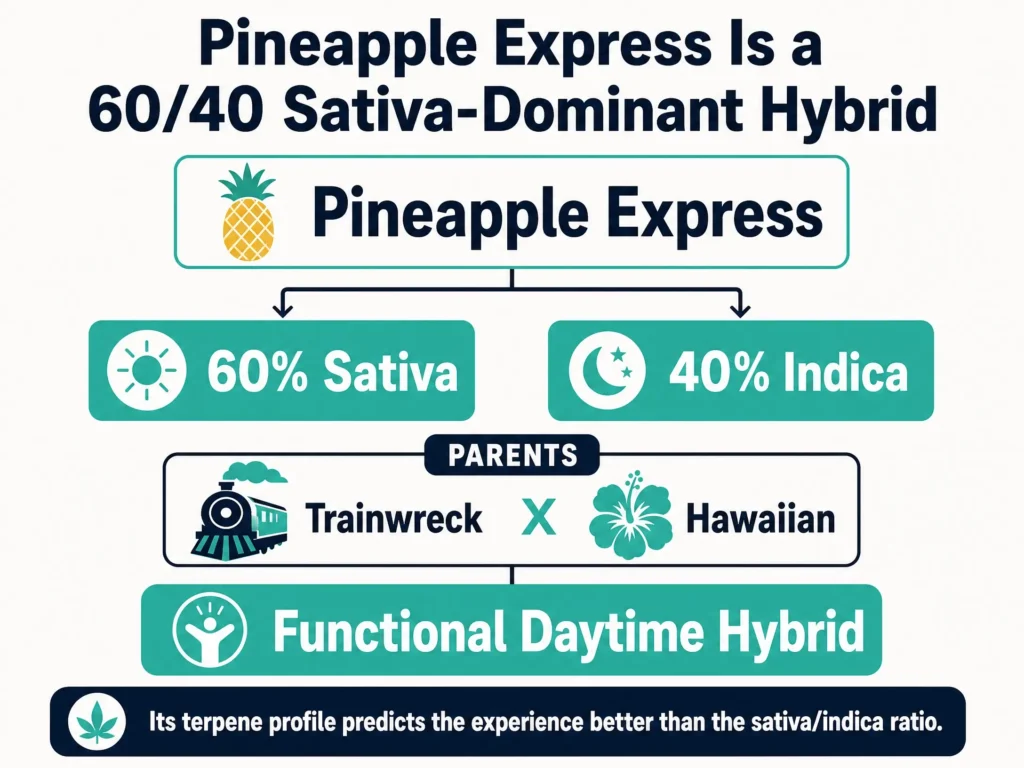 Pineapple Express 60 40 hybrid genetics infographic