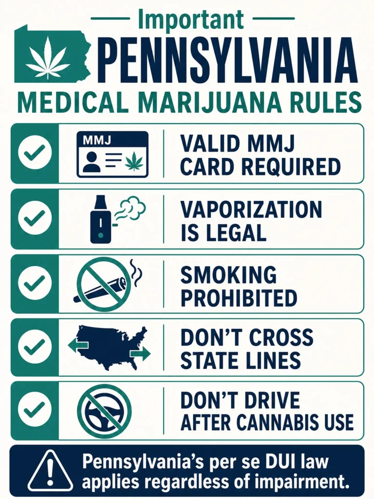 Pennsylvania medical marijuana legal rules for Lemon Cherry Gelato infographic