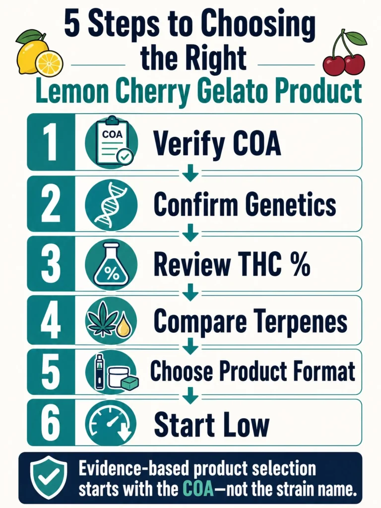 how to choose the right Lemon Cherry Gelato product infographic