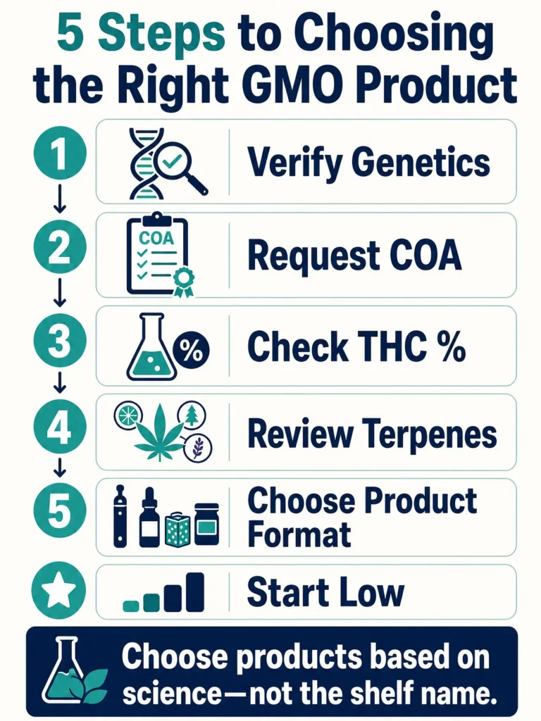how to choose the right GMO strain product infographic