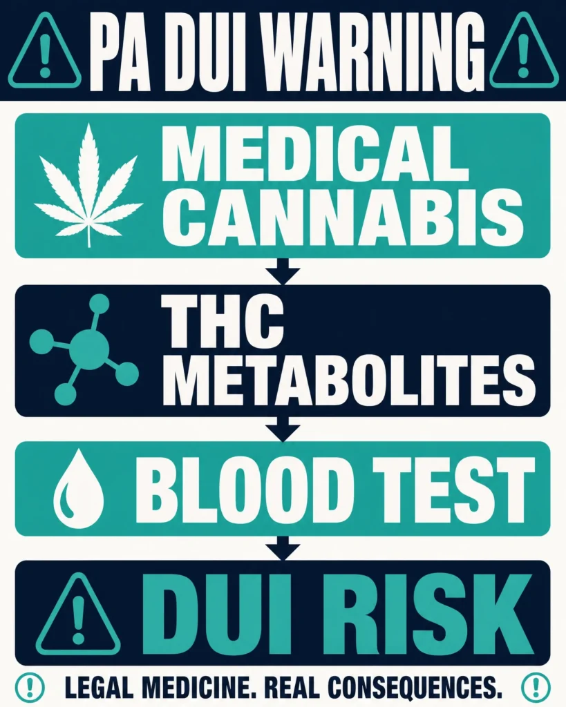 Pennsylvania medical marijuana DUI warning infographic