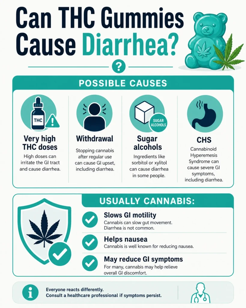 can THC gummies cause diarrhea infographic