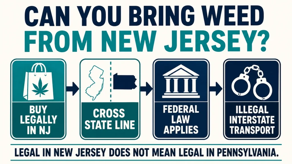 bringing marijuana from New Jersey to Philadelphia infographic