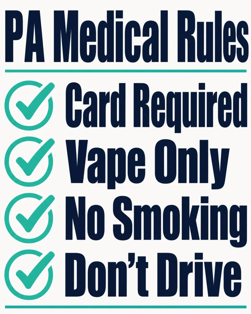 Pennsylvania medical marijuana legal rules for Wedding Cake infographic