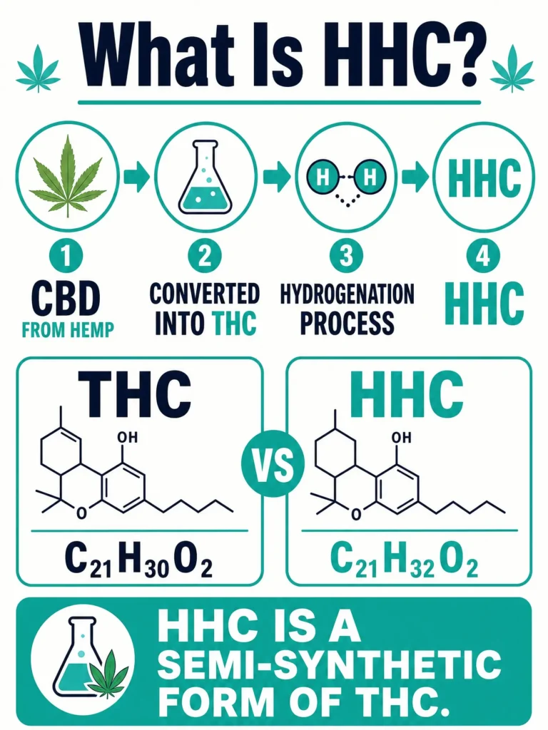 what is HHC and how is it made infographic