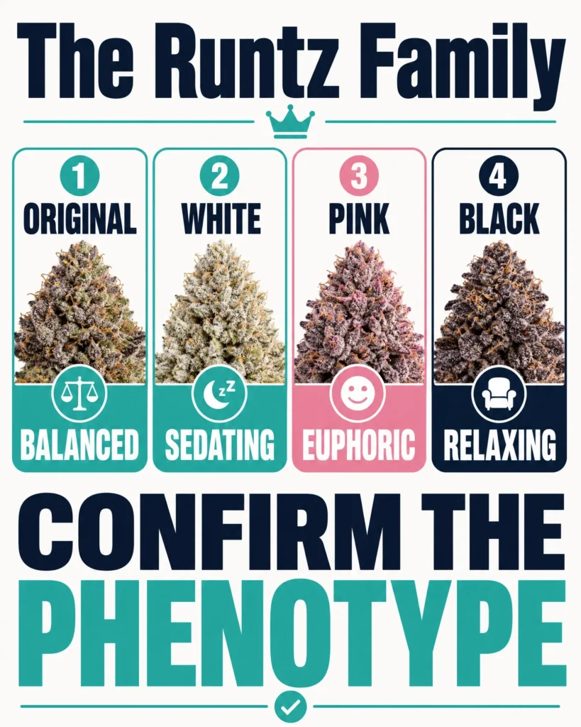 Original White Pink and Black Runtz comparison infographic