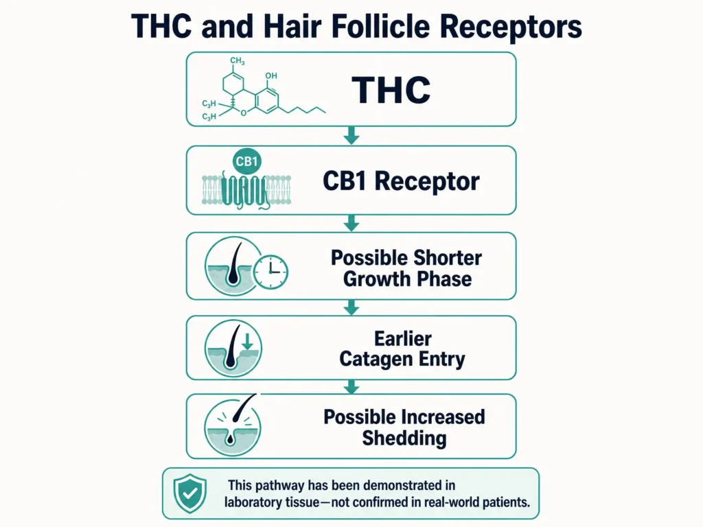 THC CB1 receptor hair follicle infographic