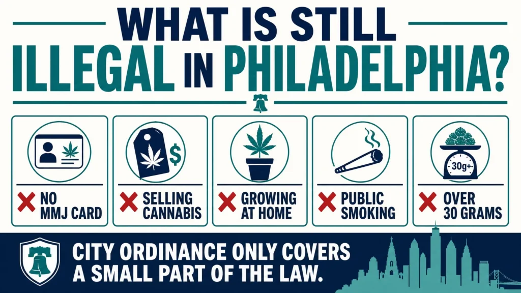 what is illegal under Philadelphia marijuana law infographic