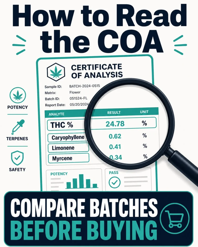 how to read a Wedding Cake certificate of analysis infographic