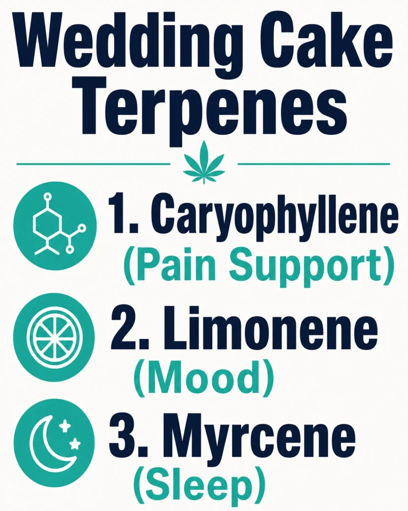 Wedding Cake terpene profile infographic