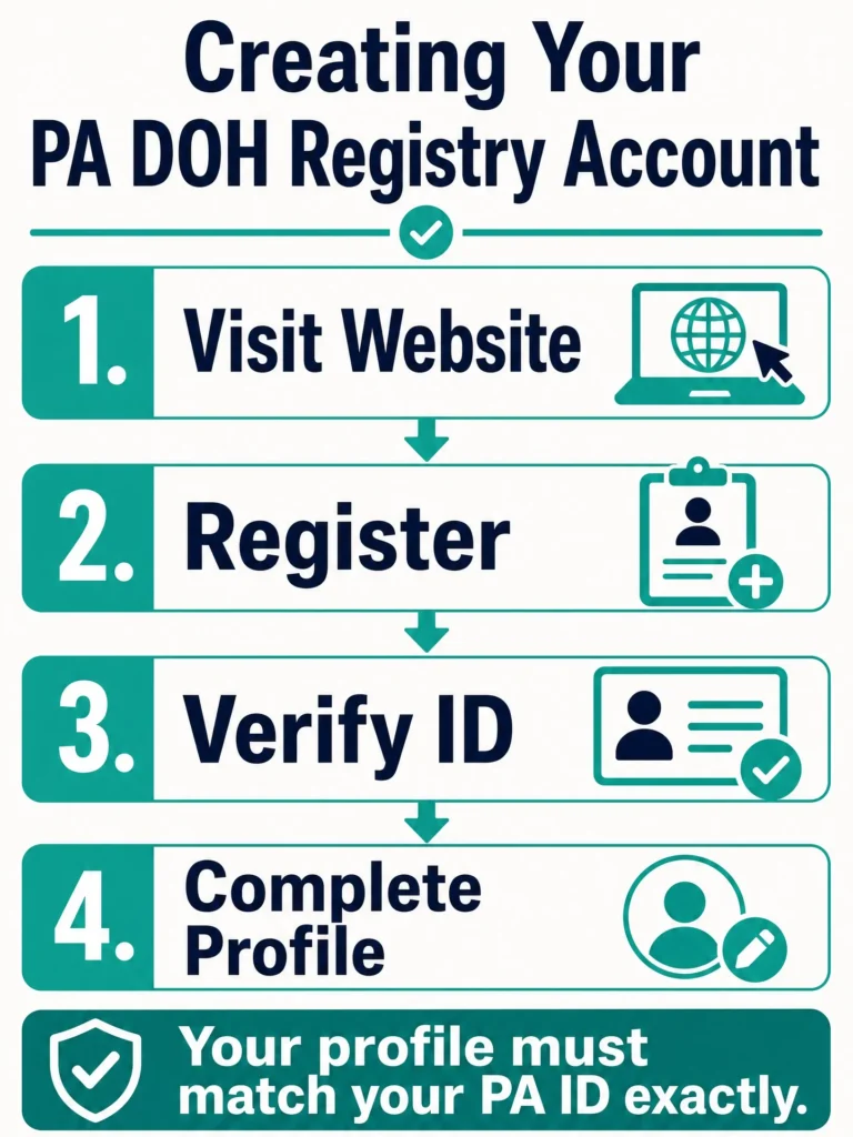 PA DOH medical marijuana registry registration infographic