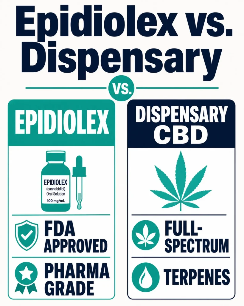 Epidiolex vs Pennsylvania dispensary CBD infographic