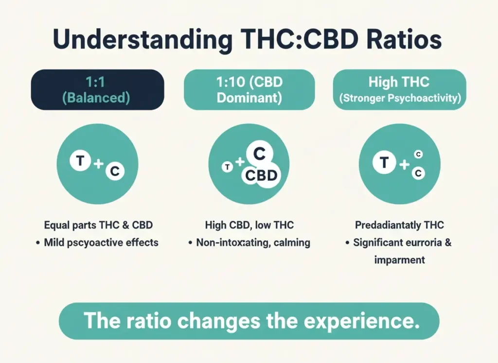 THC CBD ratio tincture infographic