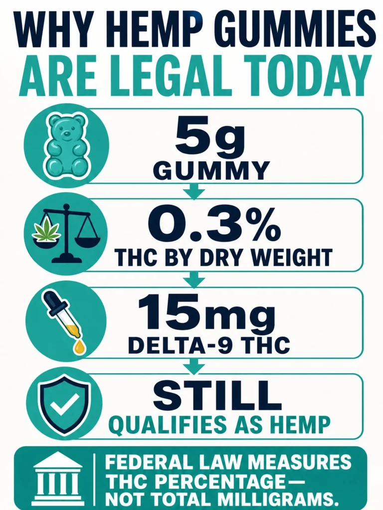 hemp gummy dry weight loophole infographic