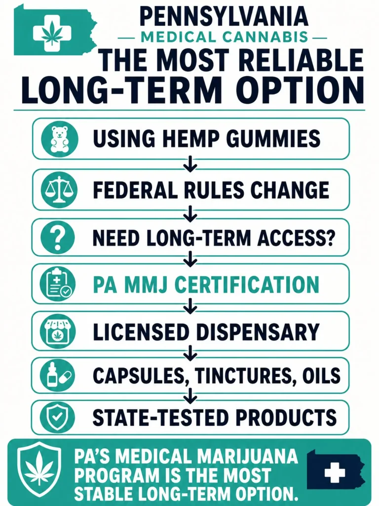 Pennsylvania medical marijuana alternative to hemp gummies infographic
