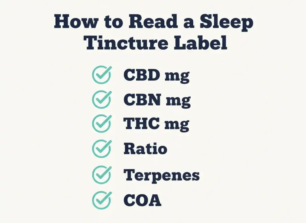 how to read a sleep tincture label infographic