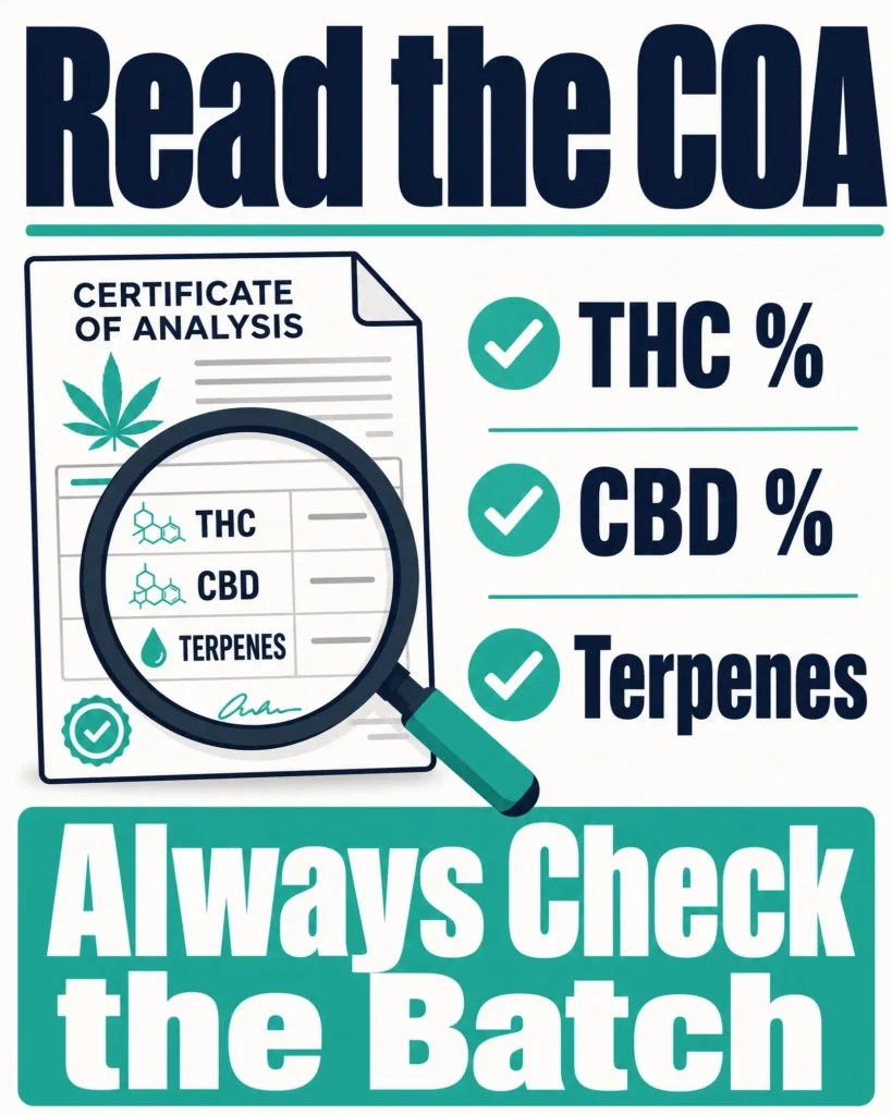 how to read a Pennsylvania cannabis certificate of analysis infographic