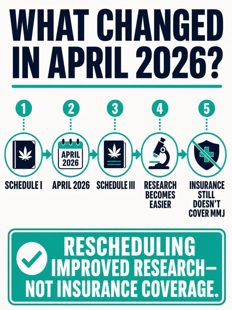 April 2026 medical marijuana rescheduling infographic