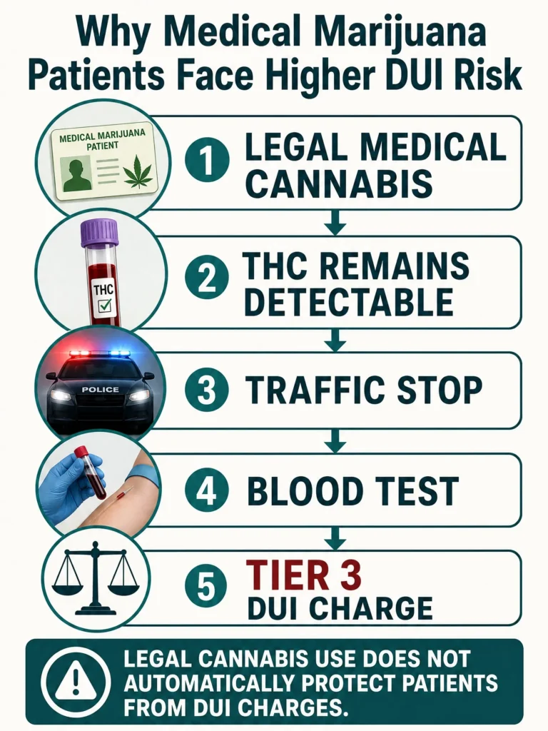 why medical marijuana patients face DUI risk infographic