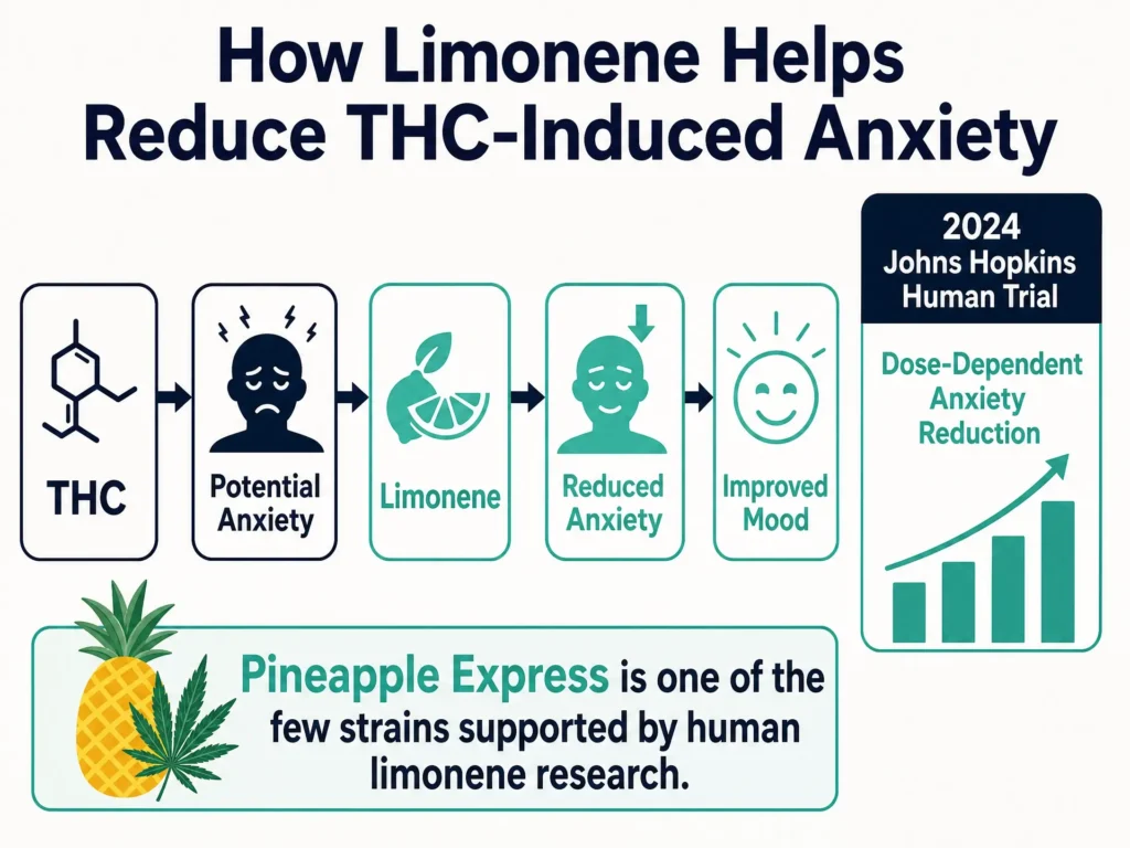 limonene THC anxiety buffering infographic