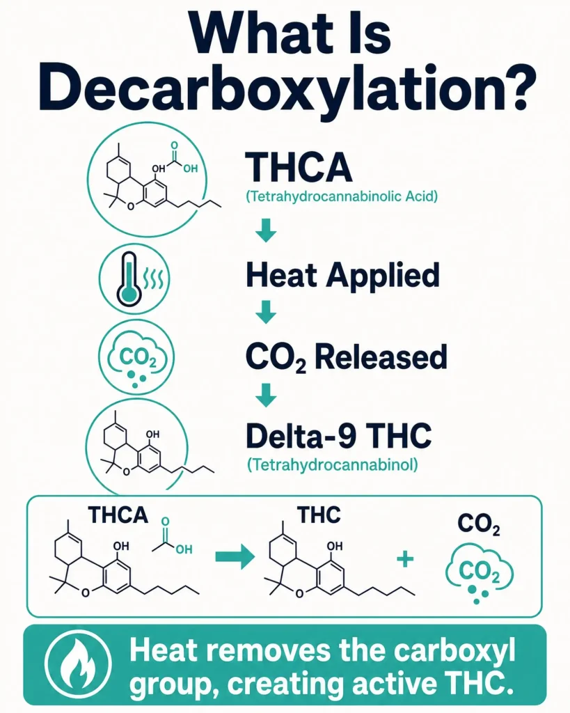 decarboxylation process infographic