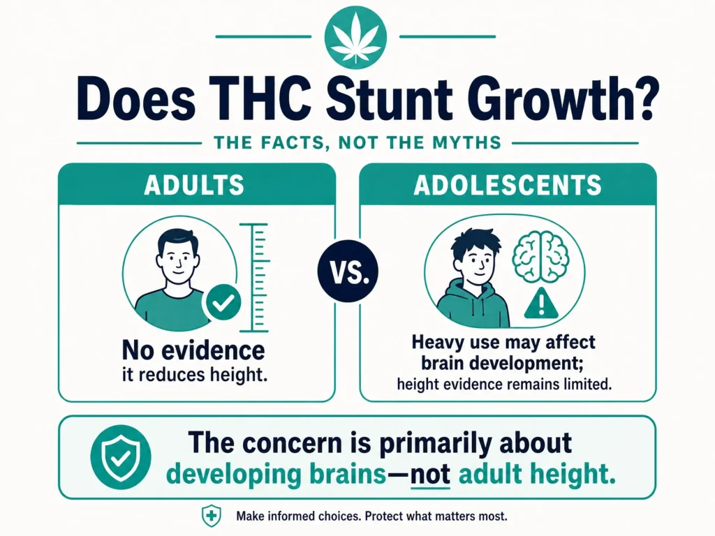 does THC stunt growth infographic