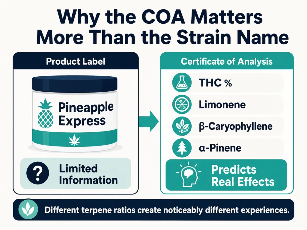 why the Pineapple Express certificate of analysis matters infographic