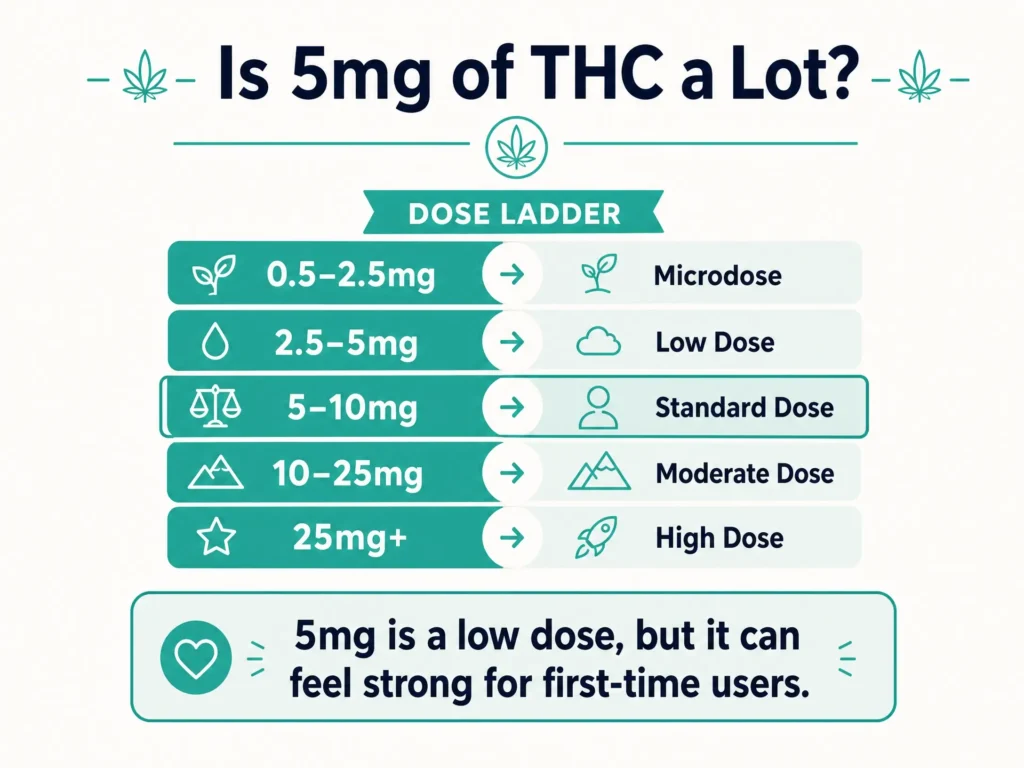 THC dose ladder from microdose to high dose infographic