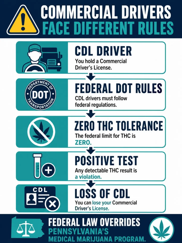 commercial driver marijuana DUI rules infographic